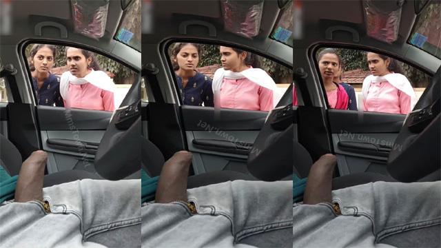 Guy Exposing Dick Infront Of College Girls Inside Car